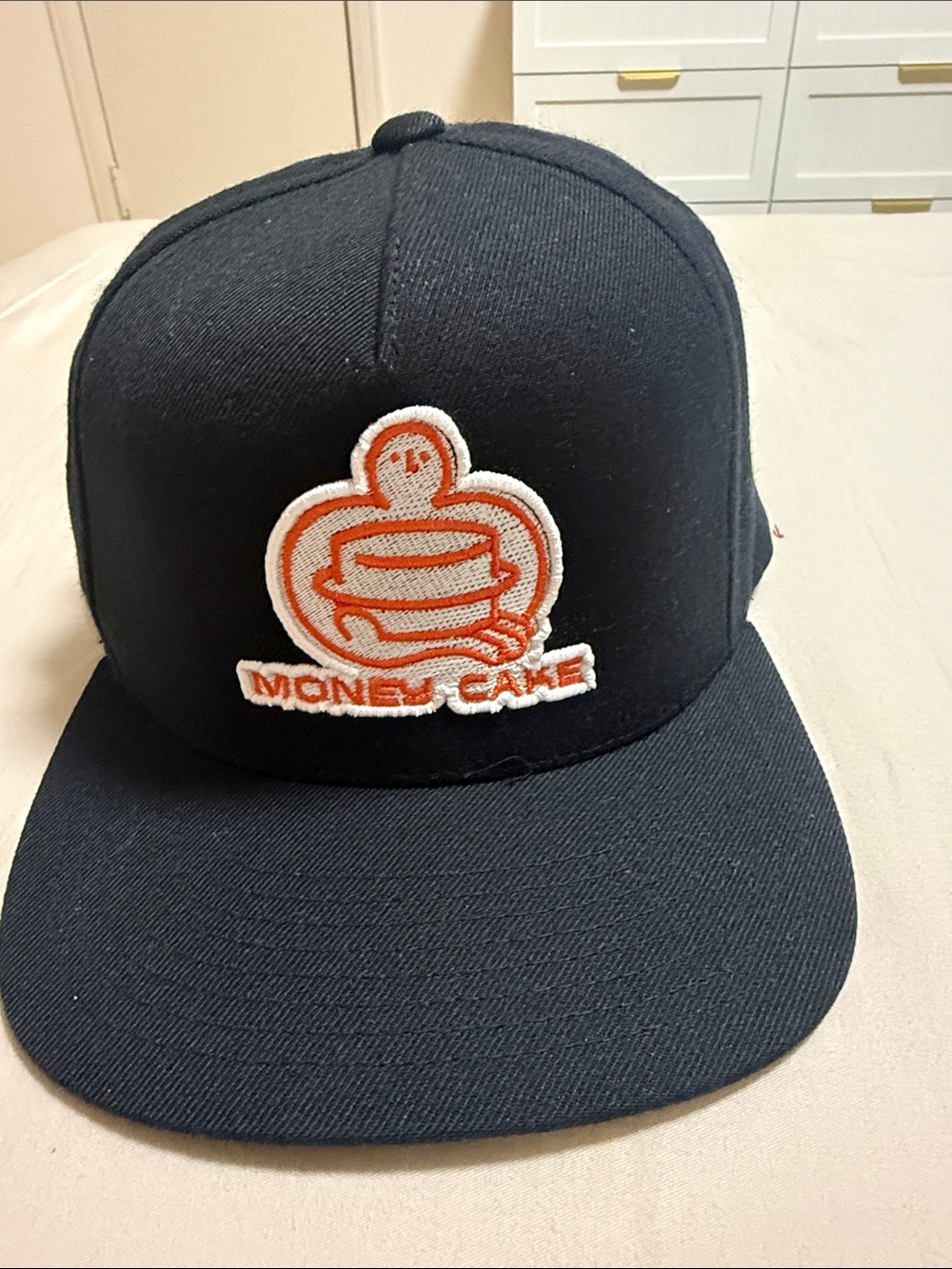 Classic Black Cap with Orange & White Patch Logo